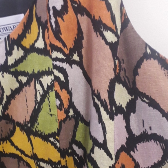 Jessica Howard Woman Bold Tropical Floral Print Linen Dress - Picture 13 of 13